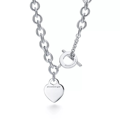 Tiffany Heart Tag Toggle Silver Necklace