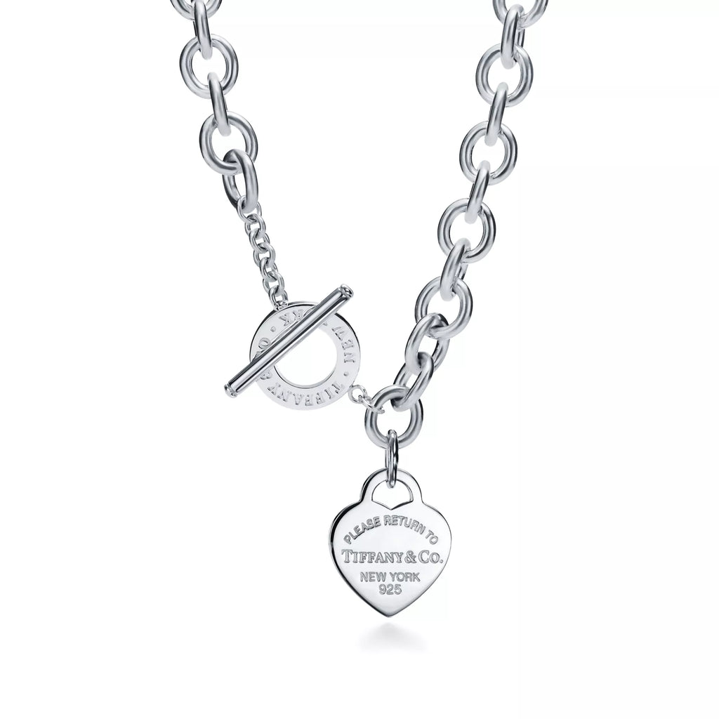 Tiffany Heart Tag Toggle Silver Necklace