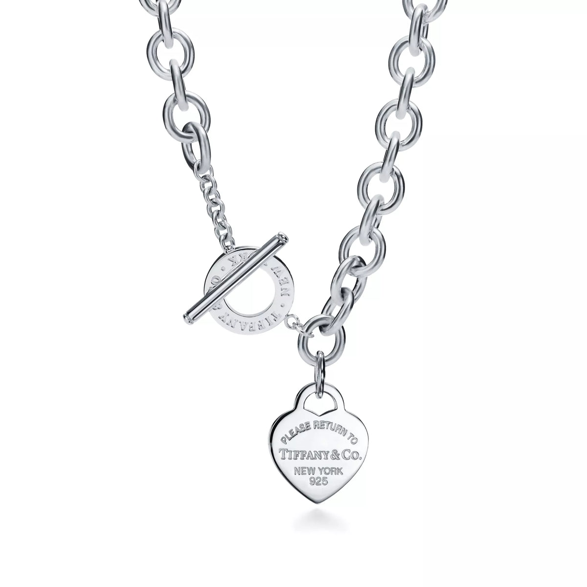Tiffany Heart Tag Toggle Silver Necklace
