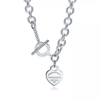 Tiffany Heart Tag Toggle Silver Necklace