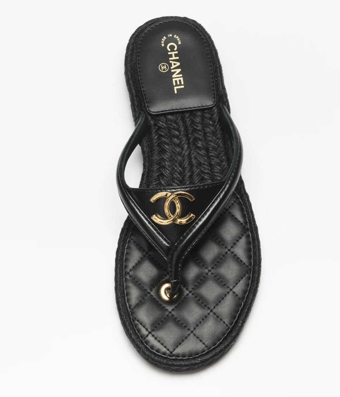 Chanel Shiny Lambskin Flip-Flop Thongs