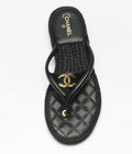 Chanel Shiny Lambskin Flip-Flop Thongs