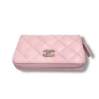 Chanel Zipped Shiny Grained Calfskin Wallet