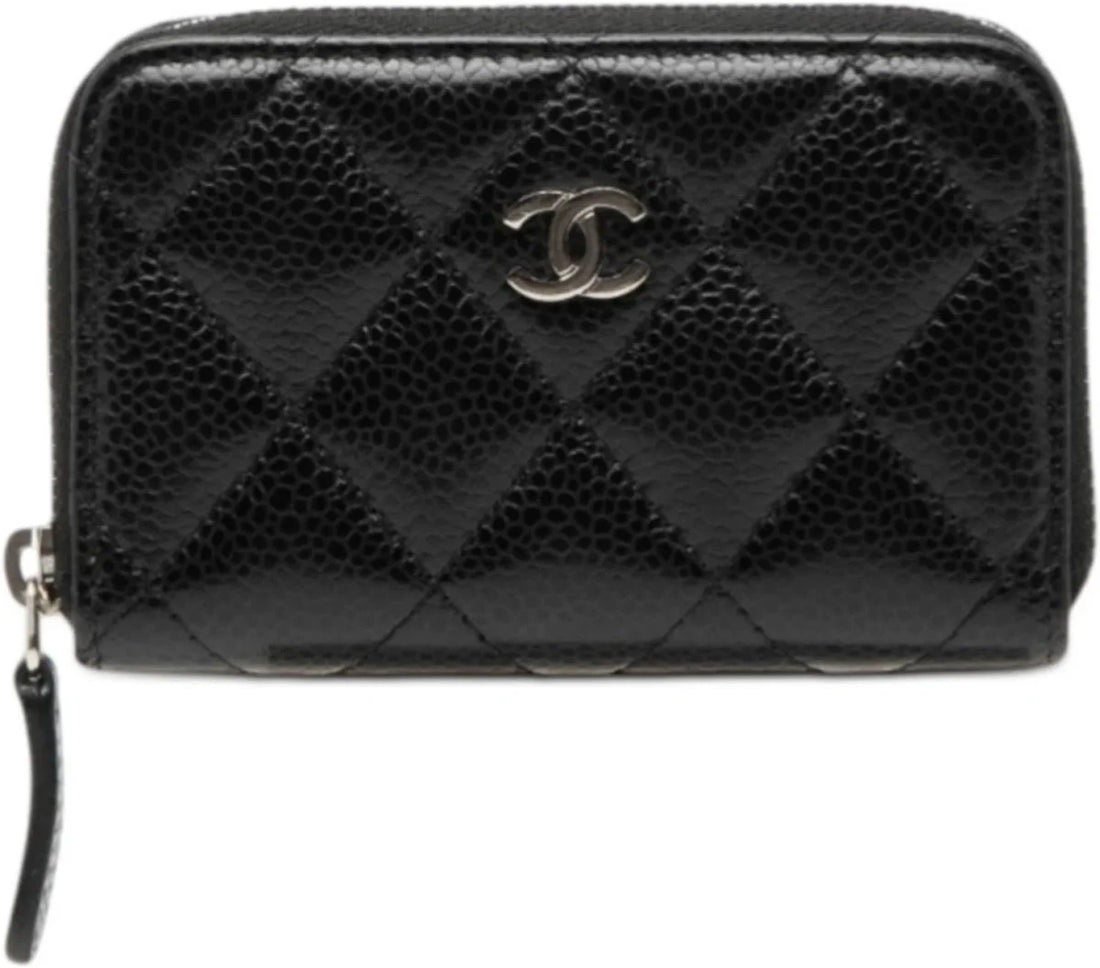 Chanel Zipped Shiny Grained Calfskin Wallet