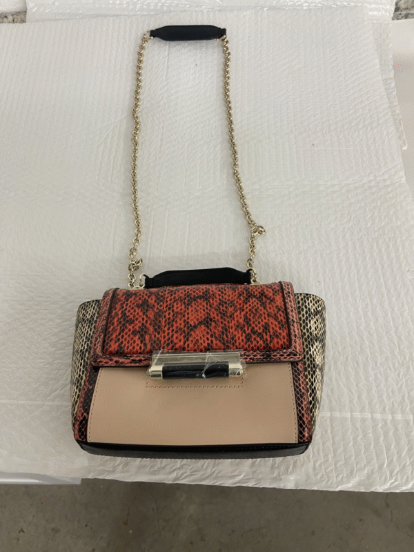 Diane Furstenberg New Two-Tone Snake Handbag w/ shoulder Chain! - Image 2