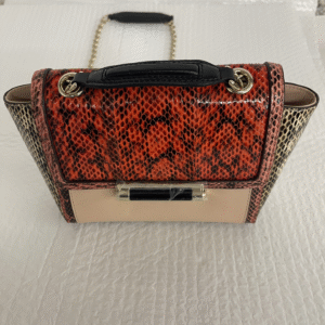 Diane Furstenberg New Two-Tone Snake Handbag w/ shoulder Chain!