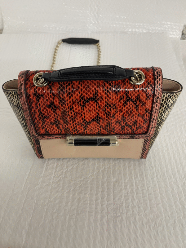 Diane Furstenberg New Two-Tone Snake Handbag w/ shoulder Chain!