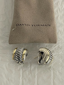 David Yurman, silver, and gold cable earrings!
